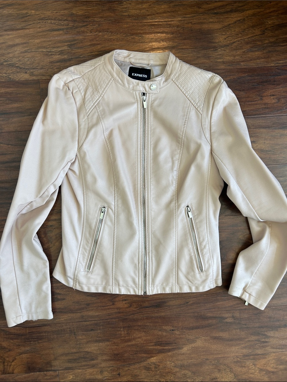 Express Women's  Blush Faux Leather Moto Jacket